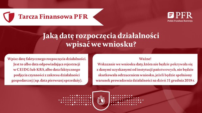 Jaka date rozpoczecia dzialalnosci wpisac we wniosku